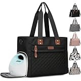 Pritent Diaper Bag Tote for Working Mom, Large Travel Diaper Tote for Mom and Dad with 14 Inch Laptop Sleeve, Mommy Maternity Travel Baby Bag for Boys and Girls, Black