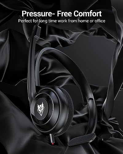 Nubwo HW02 Usb Headset With Microphone Noise Cancelling &In-Line Control, Ultra Comfort Computer Headset For Laptop Pc, On-Ear Wired Office Call Center Headset thumb #5