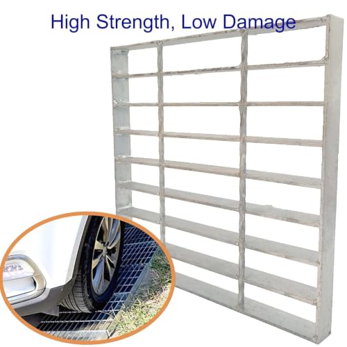 Image of Galvanized Steel Drain Grate, Driveway Channel Cover 12x12 in