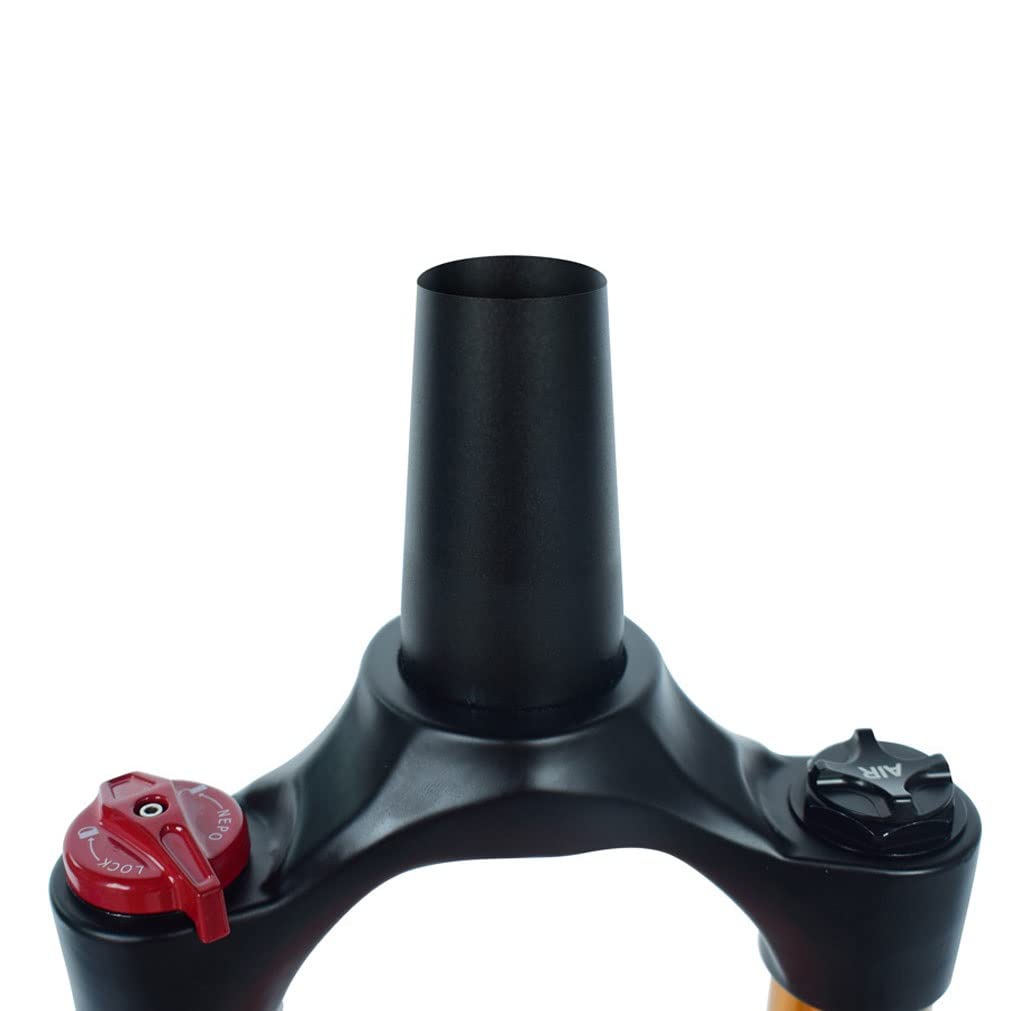 Widelec MTB 26/27,5/29 widelce do roweru górskiego Podróż 120 mm Powietrze 1-1/8'' Prosta/Stożkowa rura Ręczna blokada Rowerowy przedni hamulec tarczowy 9 mm QR (kolor: pomarańczowy prosty