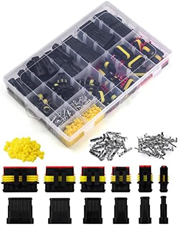 Twippo 800Pcs 50 Sets Waterproof Automotive Electrical Connectors Automotive Electrical Wire Connectors Plug Kit 1/2/3/4/5/6 Pin Waterproof Connectors