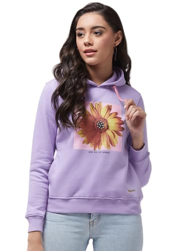 Image of Modeve Women Printed Hooded Sweatshirt for Winter