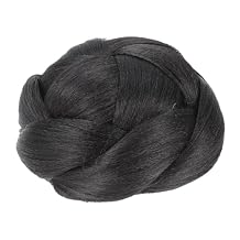 FOMIYES Donut Hair Bun Braided Wigs for Women Clip-on Ponytails Updo for Black Women Faux Braid Chignon Extension Bride Paw