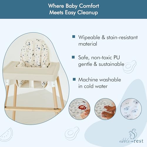 Image of Nibble and Rest Highchair Cushion Cover for Inflatable Cushion, Compatible for IKEA Antilop Highchair,Accessories Stain-Proof and Wipeable Cover (Cushion NOT Included)(Earthyterrazzo)