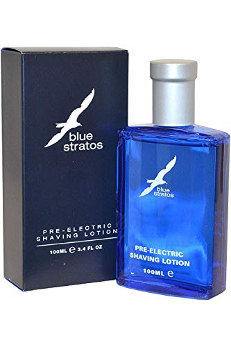 Dos paquetes de azul Stratos pre-electric afeitado loción 100 ml