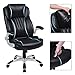 SONGMICS Extra Big Office Chair, High Back PU Executive Chair with Thick Seat and Tilt Function, Flip Up Arms, Black UOBG94BK