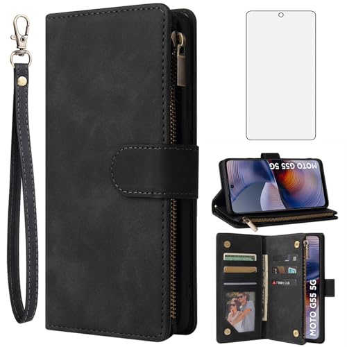 Coque Moto G55 5G Asuwish pour homme actif avec étui portefeuille