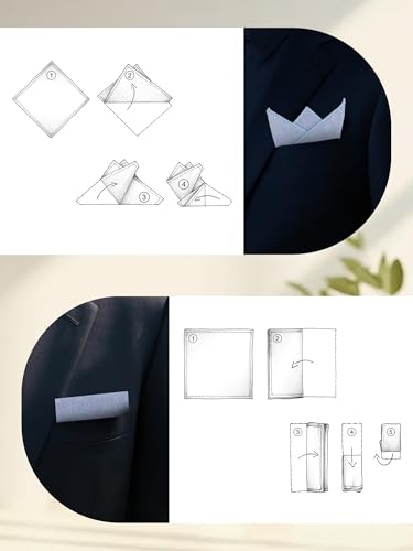 Image of Mantieqingway Cotton Handkerchiefs for Men Solid Color Pocket Square for Suit Formal Wedding Church