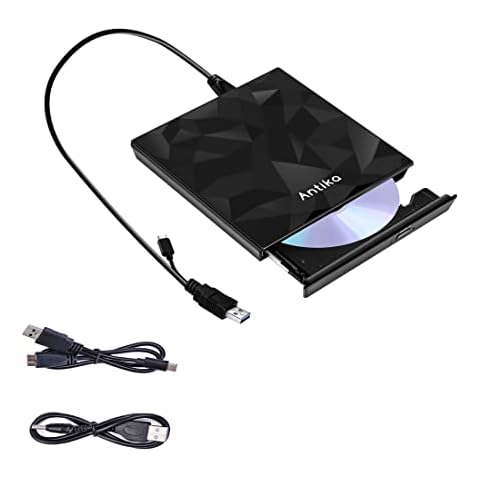 Antika External CD DVD Drive with USB 3.0 Cover