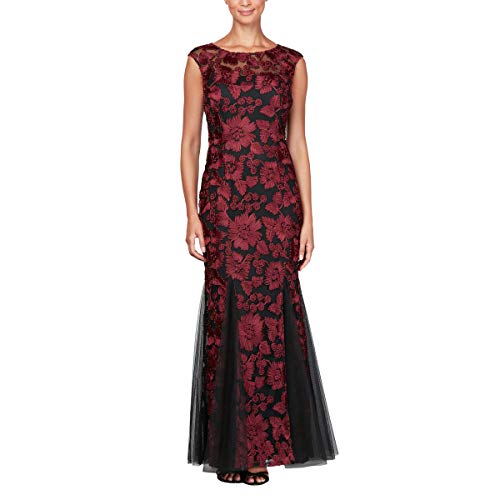Image of Alex Evenings Women's Long Length Fit and Flare Mother of the Bride Dress with Godet Detail (Petite and Regular Sizes)