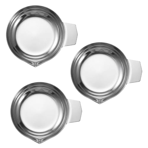 3Pcs Scale Trays Weigh Boats Metal Measuring Tray Stainless Steel Jewelry Scale Tray for Scales Weighing Dishes Mini Counter Electronic Scales Trays for Jewelry Laboratory Supplies, Silver