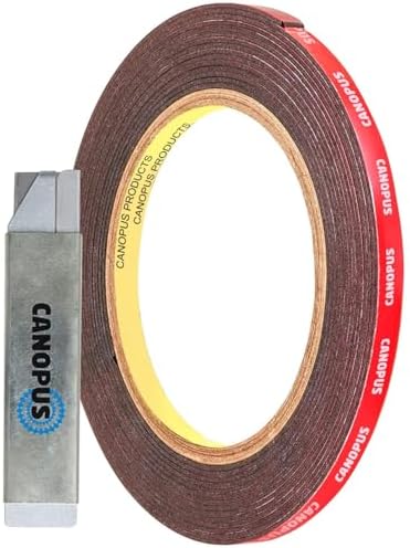CANOPUS Double Sided Tape Heavy Duty 5mm x 3meter Waterproof for Automotive, LED Strips, Indoor & Outdoor Mounting