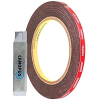 CANOPUS Profi Doppelseitiges Klebeband Extra Stark 6,35mm x 4,5m für LED Streifen, Wohnkultur, Auto, Montageklebeband, Schwarz – Ansicht 1