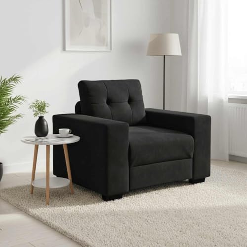 ROMHZKS Fauteuil de relaxation XXL en velours avec coussins d'assise rembourrés et structure en métal pour salon, bureau à domicile