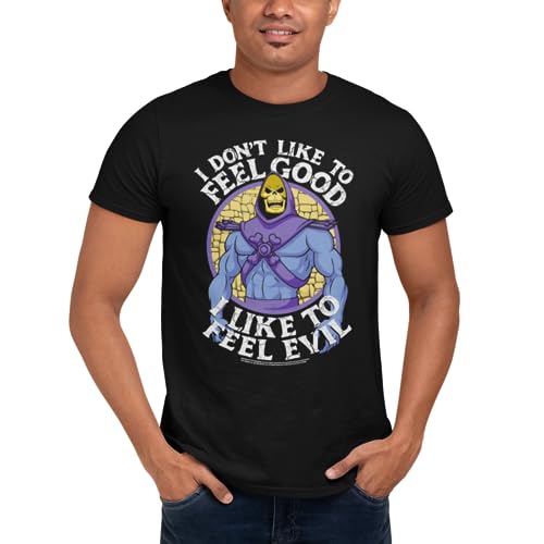 Masters of The Universe Sci-Fi 80s Movie Skeletor I Like to Feel Evil Adult Short Sleeve T-Shirt Graphic Tee Black