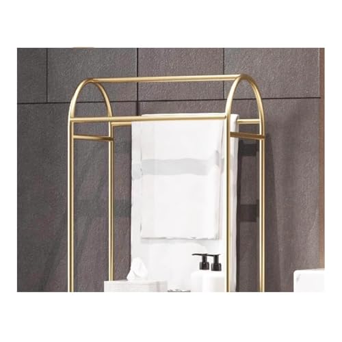 Porte-serviettes pour lavabo et étagère de rangement or