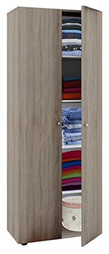 Preisvergleich Produktbild VCM Kleiderschrank Schlafzimmerschrank Jugendschrank Vandol / Auswahlmöglichkeit: Schublade / Aufsatz Höhe 238 cm: Sonoma-Eiche (sägerau)