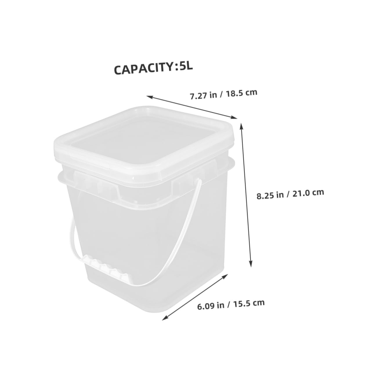 PRETYZOOM 6piezas Cubeta De De Transparente De Contenedores Portátiles para Almacenamiento De y