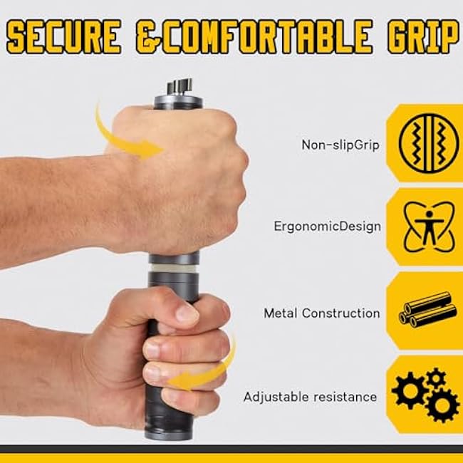 grip strength trainer, Adjustable Metal Design with Silicone Handle, Grip strength trainer Tool for Physical Therapy, Recovery£¨Black knob£©