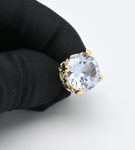 Polyhedral Zircon Gemstone Cufflinks for Men In Gift Case Round Golden/Silver Zircon Crystal Men's Cufflinks Set for Wedding Party Anniversary Business Events Dress4