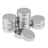 10 x Runde Aluminiumdosen 10 Stk Aluminium Leer Döschen Runde Dosen Cremedosen Blechdose Kosmetik Tiegel mit Schraubdeckel, Kleine Lagerung Kit für Lipbalm Creme Nailart - 25ml
