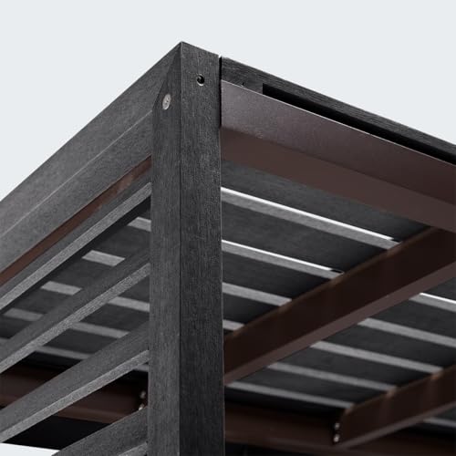 EVOLAR Evo- Cover Abdeckung/ Verkleidung für Klimaanlage und Wärmepumpe für Außengerät Garten Balkon- Schutzgitter/ Sichtschutz aus WPC mit Lamellen- Modell: XL, Farbe: CHARCOAL GREY-6