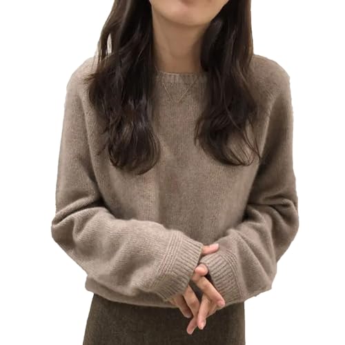 Women's Knitted Sweater Long-Sleeved Loose Wool Pullover Round O-Neck Sweater Autumn and Winter Thickened Versatile
