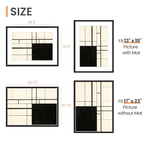 Image of upsimples 17x23 Picture Frame, Wall Decor Poster Frames, Black 1 Pack