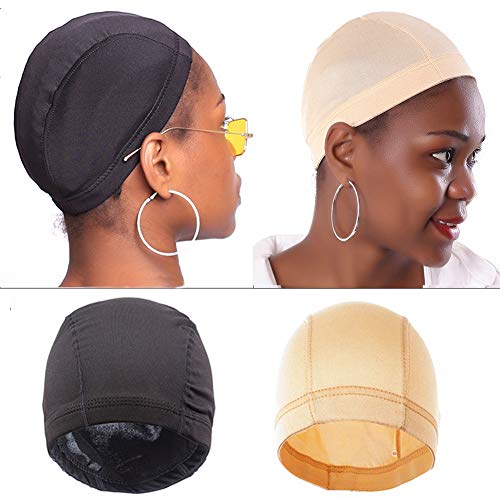 Bonnet de perruque en maille élastique pour la fabrication de cheveux humains Beige Noir Spandex Filet sans colle Doublure de perruque 1 pièce Cover