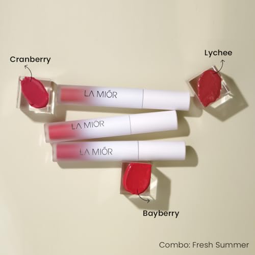 LA MIOR Long-Lasting Juicy Lip Stain | Pack of 3 | 16-Hour Stay, Transfer-Proof, Gel-to-Oil, Plumping, Hydrating | Shade: Fresh Summer - Image 2