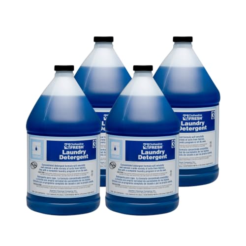 Spartan Clothesline Fresh laundry detergent 3, liquid, fresh scent, 4 gallon case, commercial laundry care