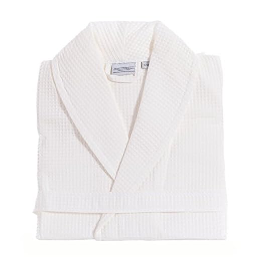 Linum Home Textiles Unisex Waffle Weave Bathrobe 100% Authentic Turkish Cotton Luxury Spa Hotel Collection, Large/X-Large, White