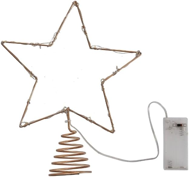 Ginger Ray Gold Star Christmas Tree Topper with Lights RED-529