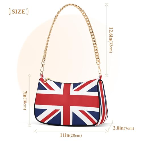 Chain Shoulder Bag Hobo Tote Handbag Mini Clutch Purse con cierre de cremallera para mujeres miniatura 5
