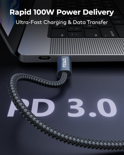 Image of FEDUS ZETTA 100W Type C to Type C Fast Charging Cable Compatible For Iphone 17 /16 /15, Samsung S26 /25 /24, Nothing 3 /2 /1, Ultra Fast Charging Cable