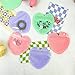 Happyupcity 50Pcs 4x4 Inch Pink Heart Shaped Plastic Jewelry Bag Transparent Resealable Bags Self Sealing Bag Cute Treat Bags Mini Packaging Pouch for Small Business Party Favor Candy Cookie
