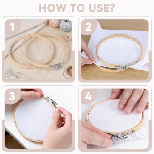 Image of Small Embroidery Hoop, 12PCS 3.5in Wooden Embroidery Hoops Circle Cross Stitch Hoop Ring Small Round Embroidery Frames for Display, Art Craft Sewing, Home Ornaments