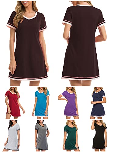 Mingzhe Vestido espreguiçadeira feminino mangas curtas camisolas soltas pijamas relaxantes