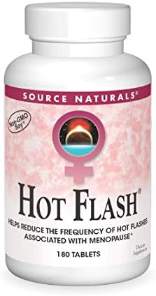 Source Naturals Hot Flash - Helps Reduce The Frequency of Hot Flashes Associated with Menopause, Non-GMO Soy - 180 Tablets - 60 Day Supply