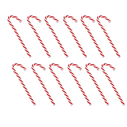 BinaryABC Plastic Candy Cane Ornaments,Christmas Tree Decoration,Christmas Tree Ornaments 12Pcs