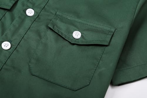 Image of SANGTREE Summer Button Down Shirts Cottn Tops for Men Women Boy Girl