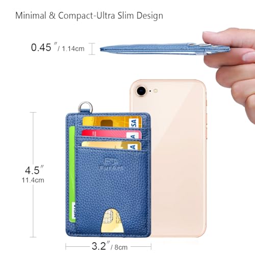FurArt Slim Minimalist Wallet, Front Pocket Wallets, RFID Blocking, Credit Card Holder with Disassembly D-Shackle