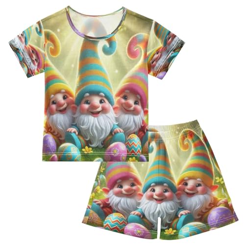 Gnomes Easter Eggs Pajama Set Short Sleeve Pajamas Shorts Sets Cotton PJS 2 Piece Clothes Set 5Y