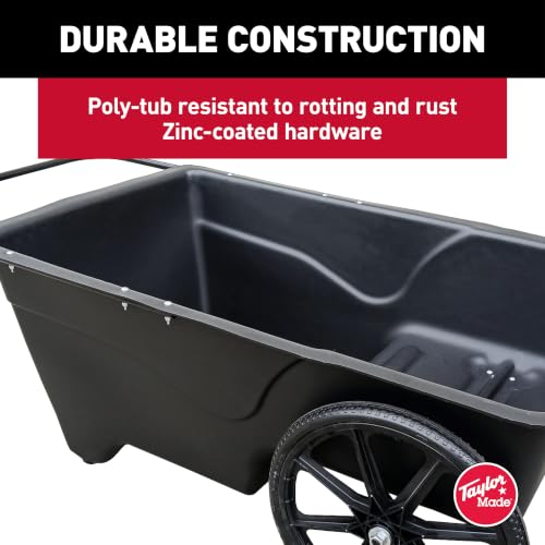 Taylor Made Dock Pro Dock Cart, 65 x 32 x 23-Inch, Ergonomic, Curved Handle, Marine Plastic Rim Wheels, 12 Cubic Feet, 350 lbs. Capacity, Hand Wheelbarrow for Garden, Landscape, Yard, Cargo - 1060 - image 4