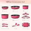 CAROTE 15pcs Pots and Pans Set Non Stick, Cookware Set Non Toxic with Detachable Handle, Induction Kitchen Cooking Set, Dishwasher/Oven Safe, RV/Camping Cookware #1
