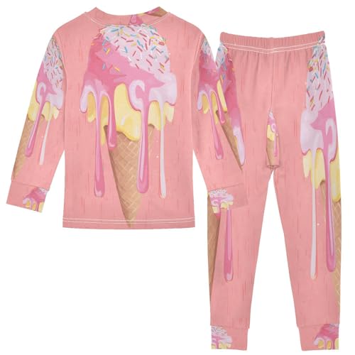 ALAZA Hipster Ice Cream 3D 2 Piece Pajama Set Long Sleeve Top and Pants Sleepwear Unisex2