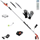 YARD FORCE 3ｍコードレス 高枝電動のこぎり ライト「LS C21P-JP」15cm径高枝竹切断・ハイパワー24Vバッテリー ポール レシプロソー ＋「保護メガネ・グローブ・日本製ブレード2種・掃除用ブラシ・多目的ロープ付」 高枝 枝切 竹伐 植木 高枝のこぎり 用 ヤードフォース YARDFORCE 【Prostar/Pack】