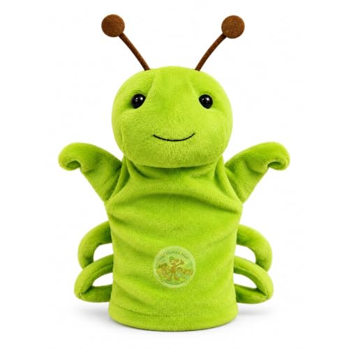 Image of Grasshopper Hand Puppet for Kids | Soft Plush Animal Puppet | Storytelling, Role Play, Preschool Learning Toy | Interactive Educational Puppet for Boys & Girls