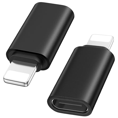 Amzpas 2 PEZZI Adattatore USB C a Lightning, Adattatore Lightning USB C per iPhone 14 13 12 11 Pro Max/iPad/Airpods, Supporta la Ricarica/Sincronia dei Dati, NON per OTG/Cuffie/Audio (Nero)