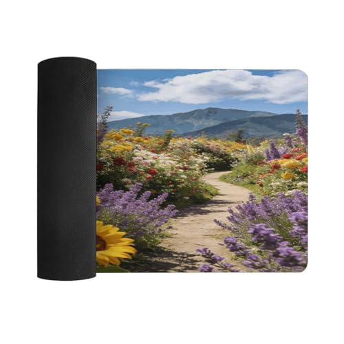 Pad de escritorio grande impermeable Flower Radial Mountain 30x60cm miniatura 3
